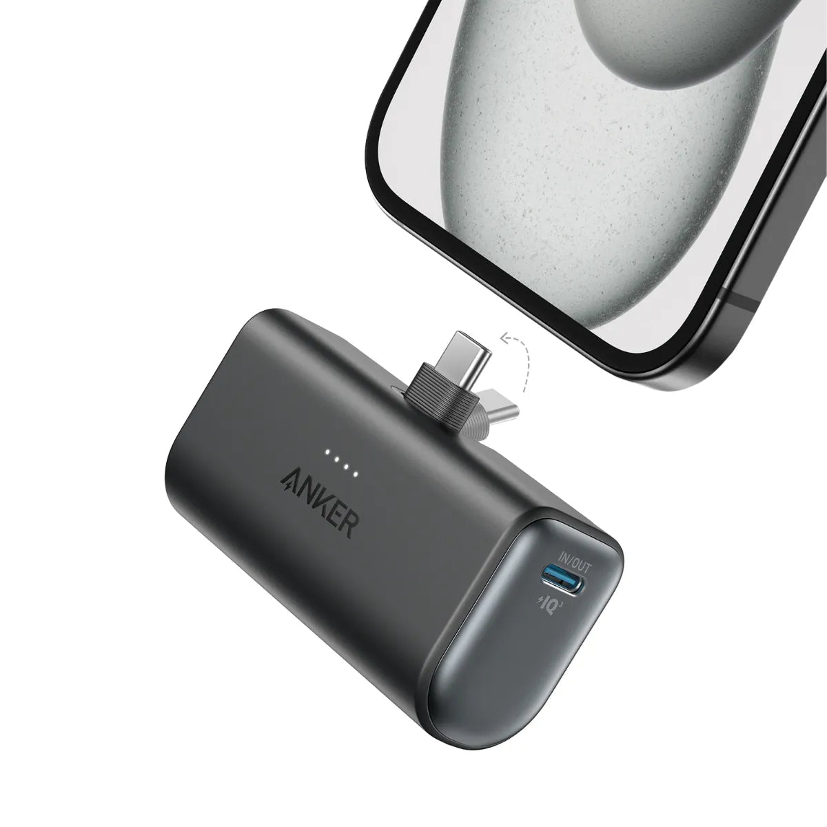 Anker Nano Power Bank | 5000mAh, 22.5W, Compact Power with Built-In USB-C Connector Black Neo Tech