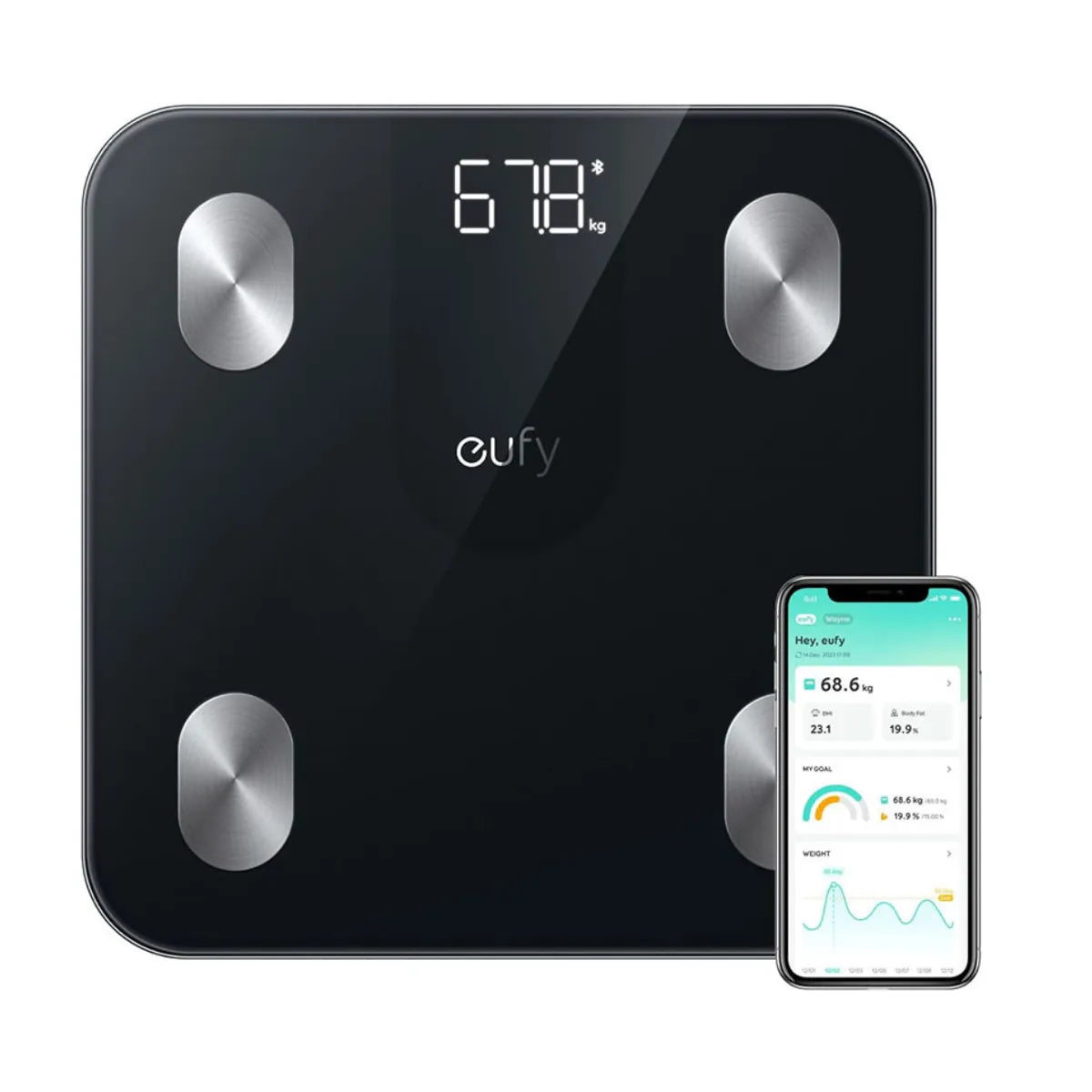 Eufy Smart Scale A1 | Bluetooth Body Composition Scale (150kg) Black Neo Tech