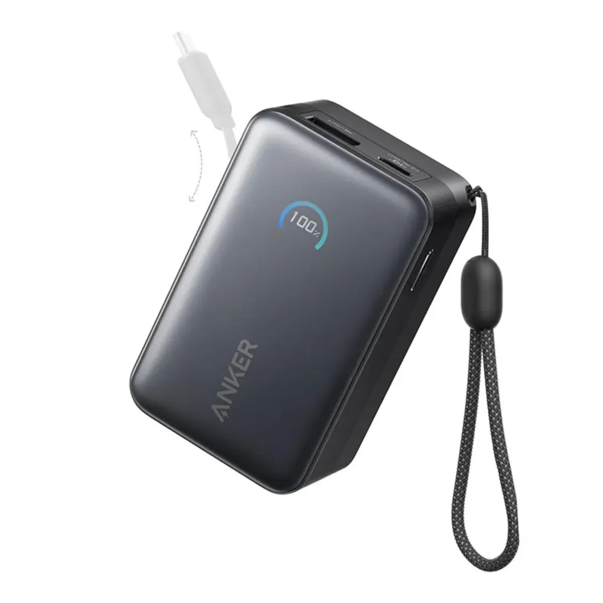 Anker Nano Power Bank | 10K, 45W, Built-In Retractable USB-C Cable Black Neo Tech