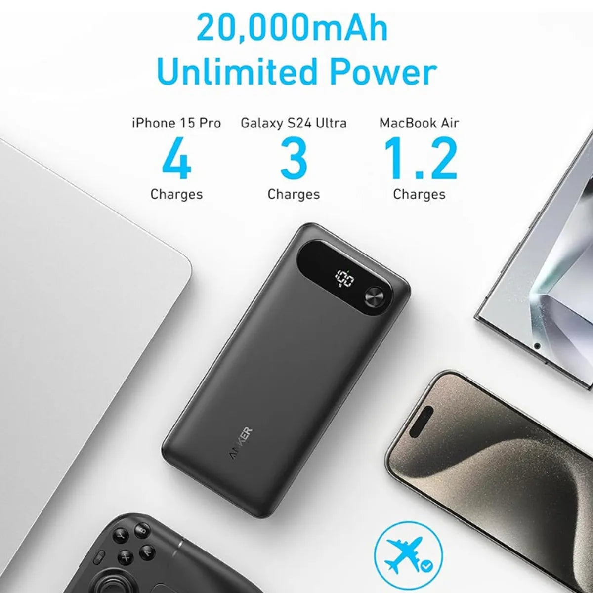 Anker Power Bank | 20,000mAh 87W Built-In USB-C Cable for Phones and Laptop Neo Tech