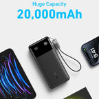 Anker PowerCore | 20000mAh, 30W with Built-In USB-C Cable Lanyard Power Bank Neo Tech
