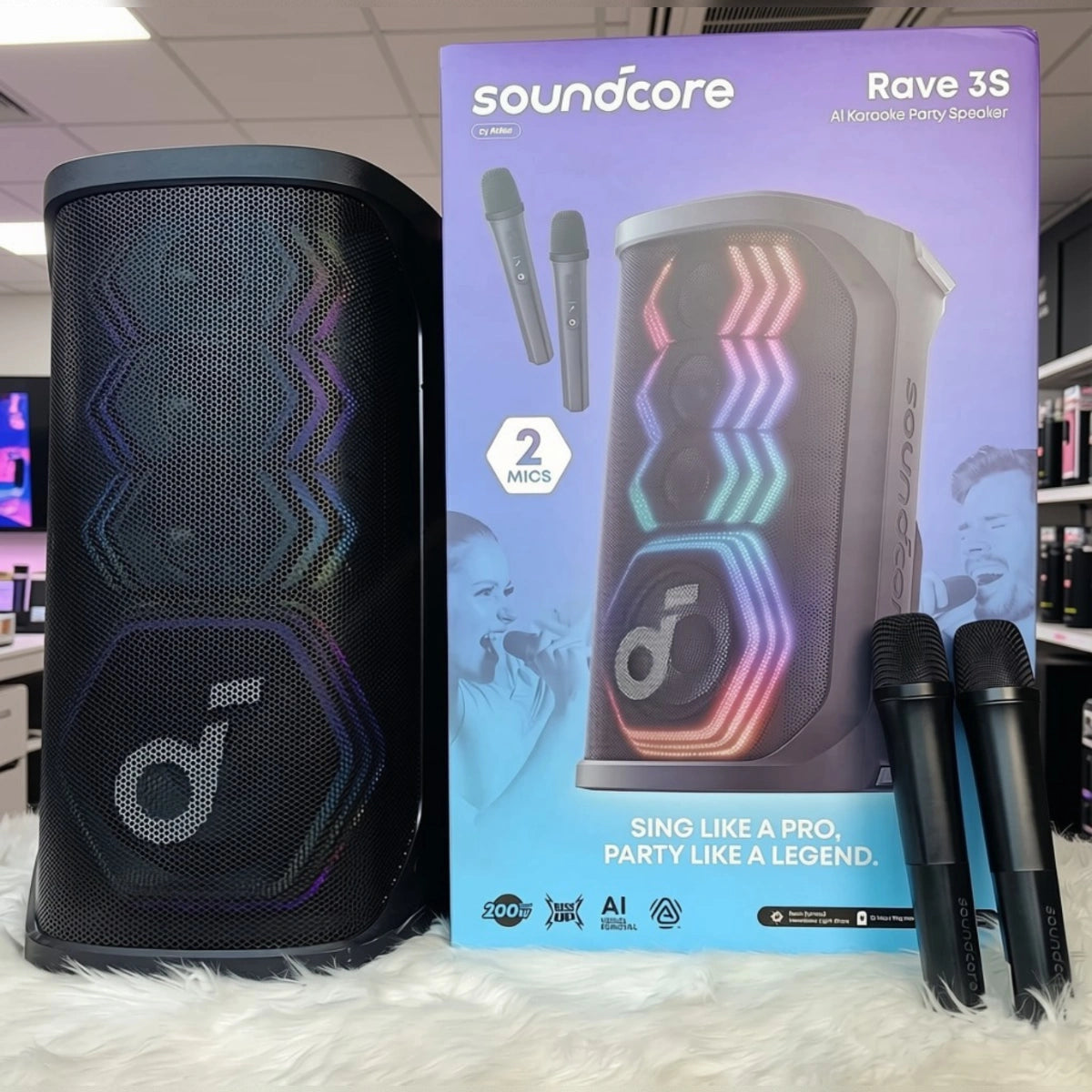 Soundcore Rave 3S | 200W Party Speaker with 2 Mics