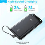 Anker Zolo |10000mAh 22.5W with Built-In USB-C Cable Power Bank Neo Tech