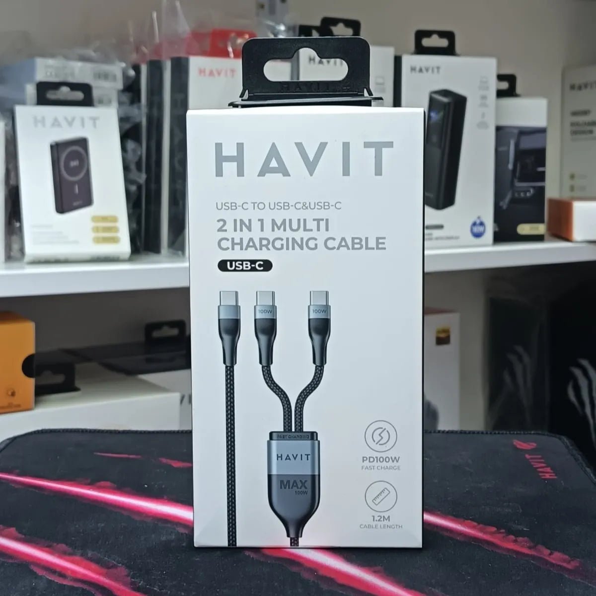 Havit CB6325 2 - in - 1 100W USB - C Cable - Neo Tech Accessories - 2