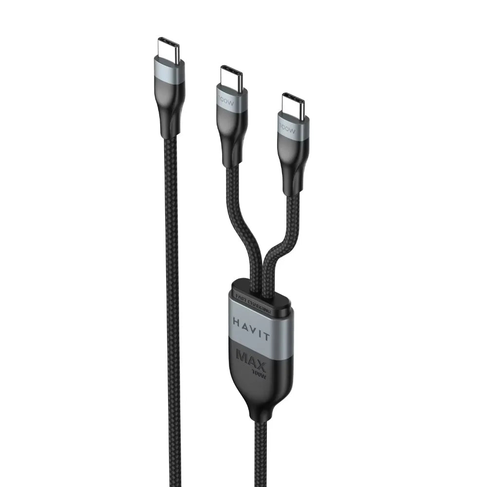 Havit CB6325 2 - in - 1 100W USB - C Cable - Neo Tech Accessories - 3