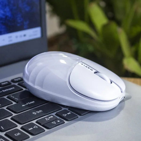 Havit MS46WB | Rechargeable Dual-Mode Wireless Mouse White Neo Tech