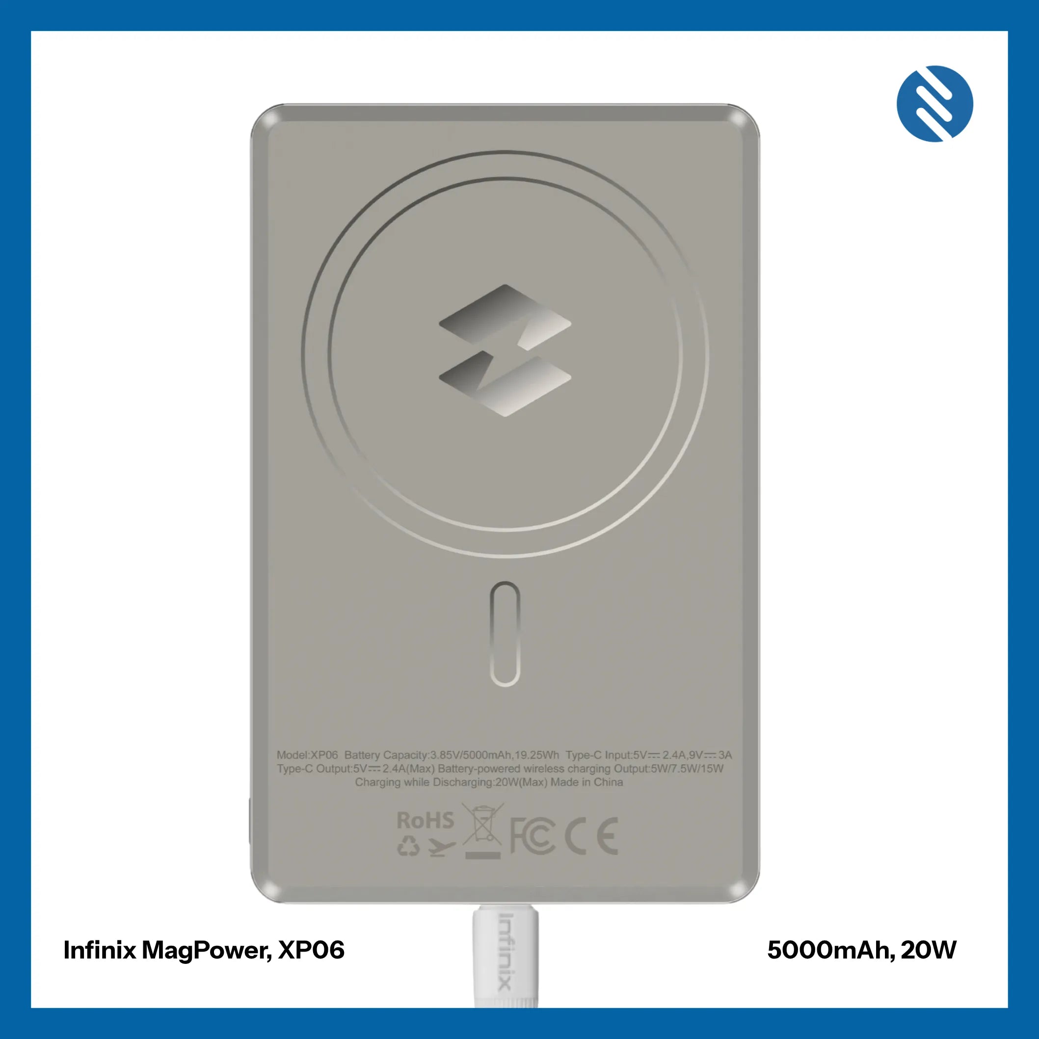 Infinix MagPower XP06 | 5000mAh, 20W Magnetic Wireless Powerbank Neo Tech