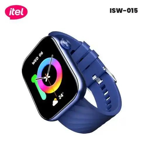 itel Storm Plus SmartWatch ISW - 015 – 2.01" HD Display, IP68 Waterproof, Bluetooth Calling, AI Voice Assistant, 100+ Sports Modes - Neo Tech AccessoriesBlue itel Storm Plus SmartWatch ISW - 015 smartwatch with colorful display on a white background, featuring the Itel brand.