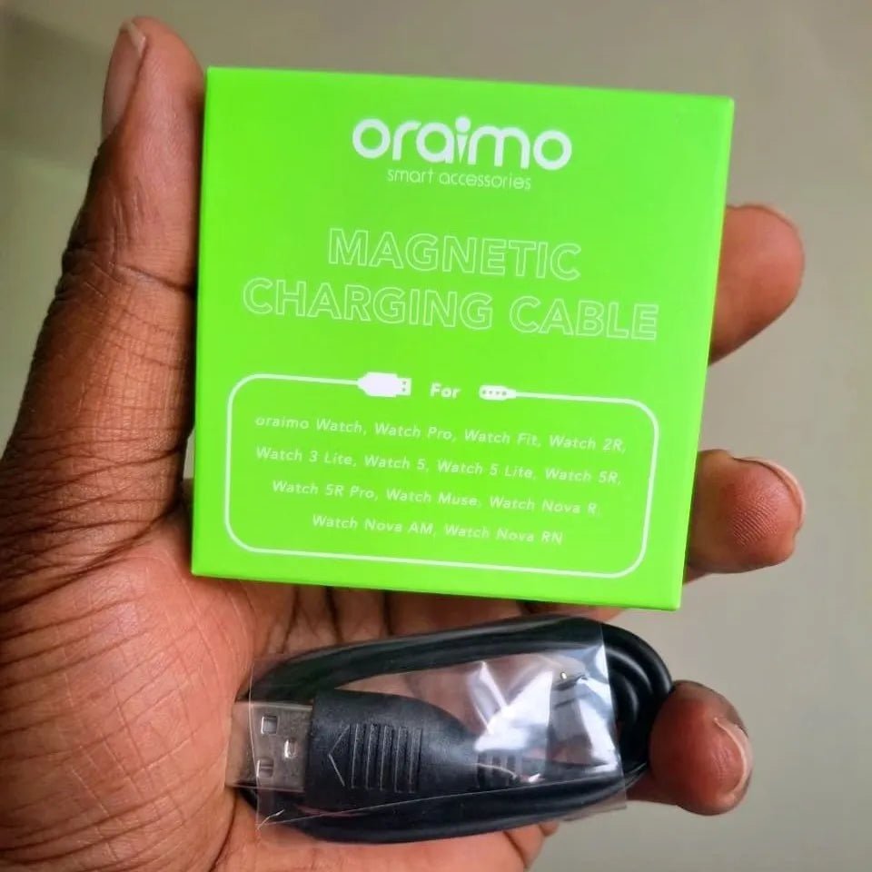oraimo 2-Pin Smart Watch Charging Cable | Magnetic USB Charger (CW-01) Kenya