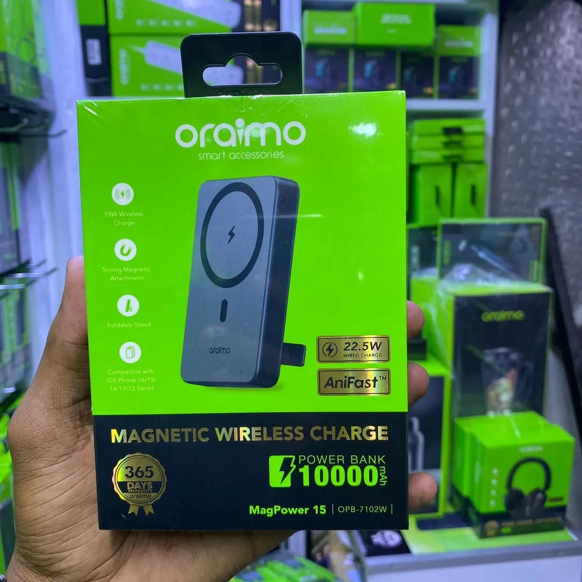 oraimo MagPower 15 | 10000mAh, 22.5W MagSafe Wireless Power Bank Neo Tech