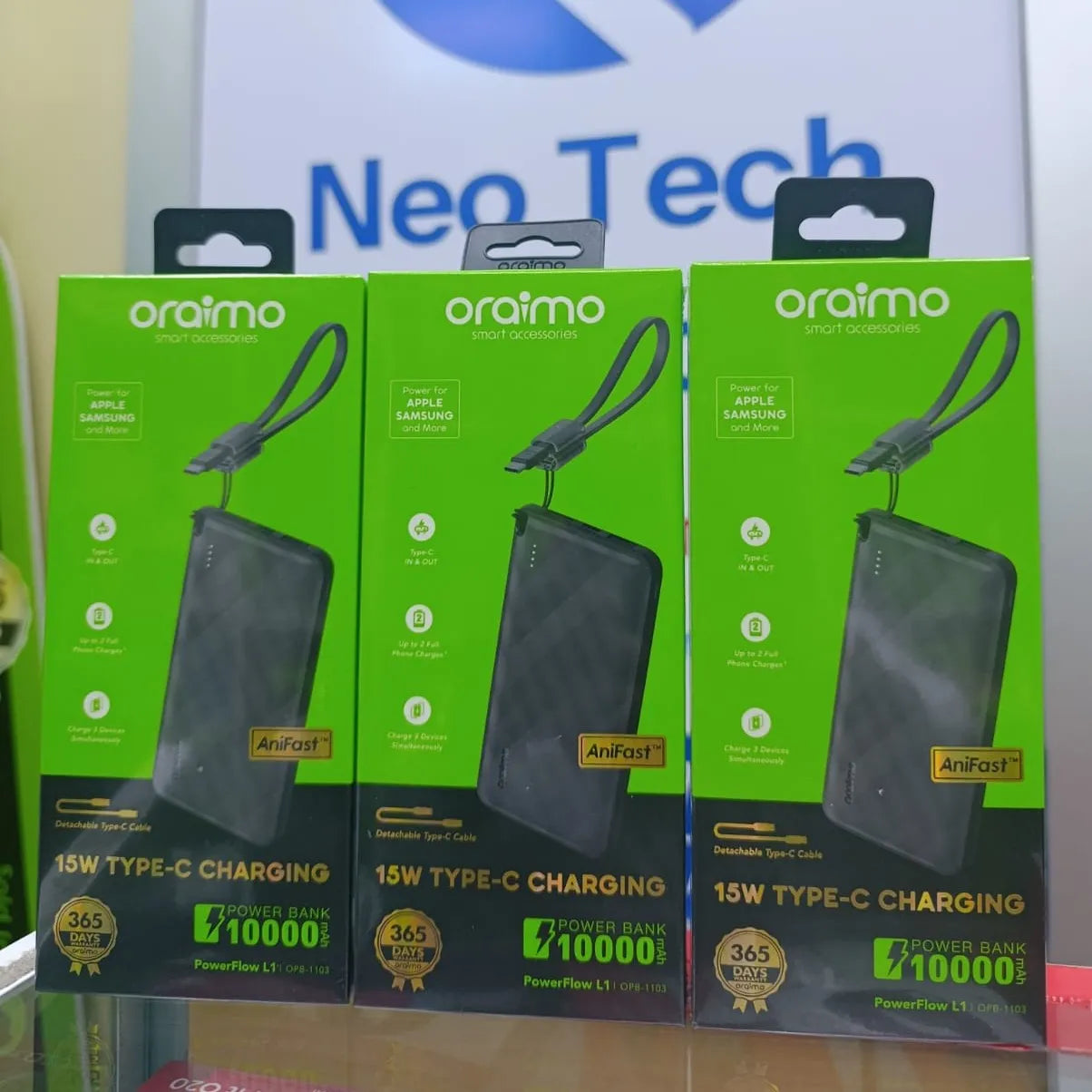 oraimo PowerFlow L1 10000mAh, 15W, Portable Power Bank