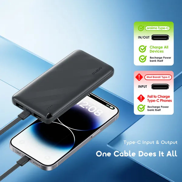 oraimo PowerFlow L1 10000mAh, 15W, Portable Power Bank