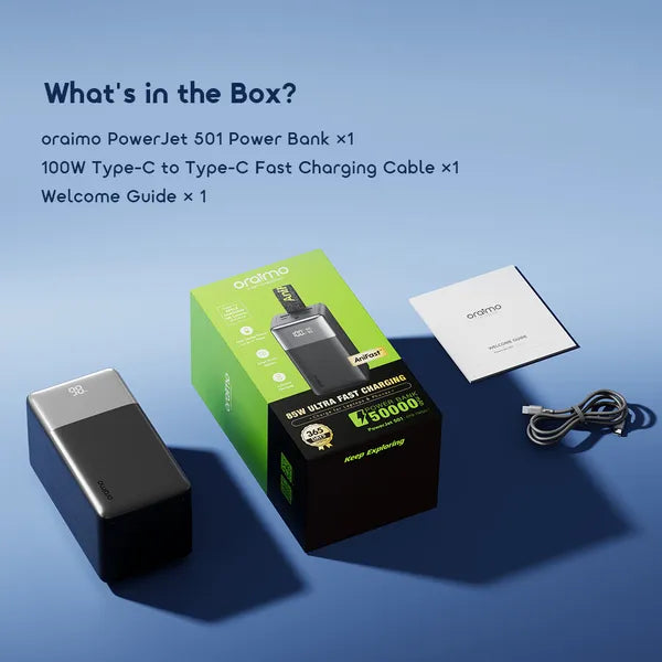 oraimo PowerJet 501 50000mAh 85W Laptop Fast Charging Power Bank