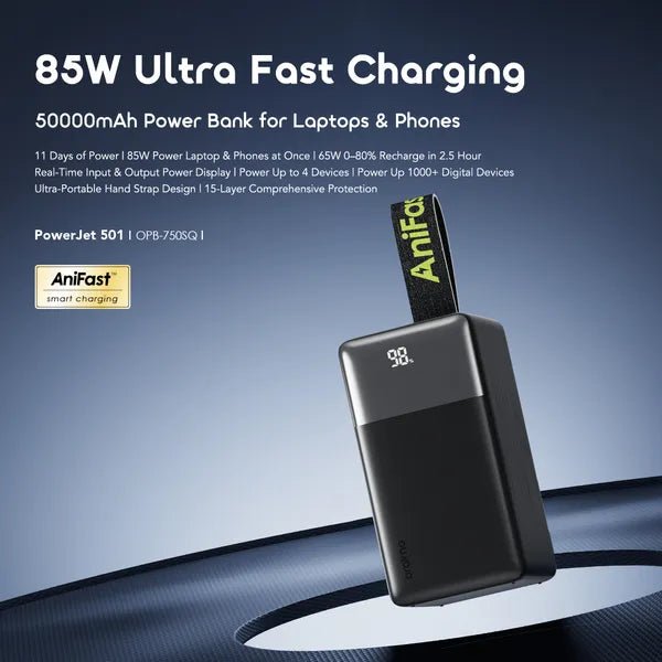 oraimo PowerJet 501 | 50000mAh, 85W Laptop Fast Charging Power Bank Neo Tech