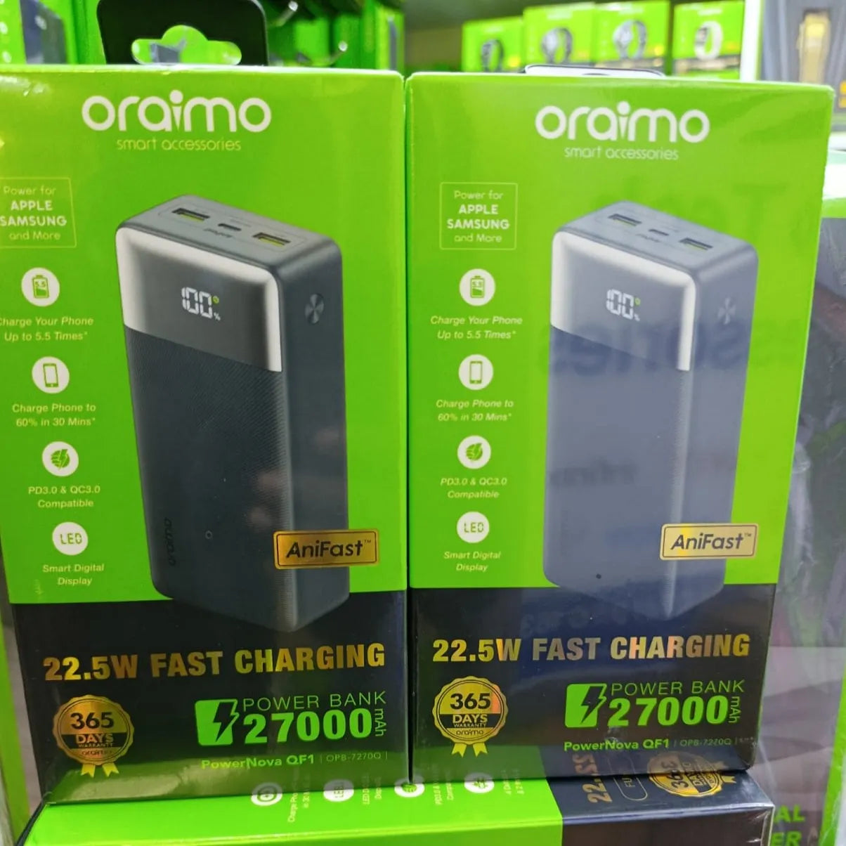oraimo PowerNova QF1 27000mAh, 22.5W, with Display Power Bank