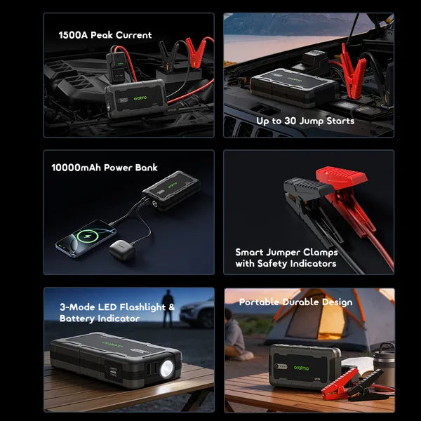 oraimo PowerSpark 1500A Jump Starter 10000mAh Power Bank
