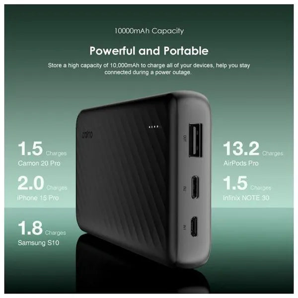 oraimo Slice Link 10000 mAh, 12W with Multi-Cables Power Bank