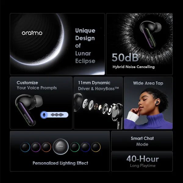 Neo Tech Accessories oraimo SpaceBuds Hybrid ANC Earbuds (OTW-630)