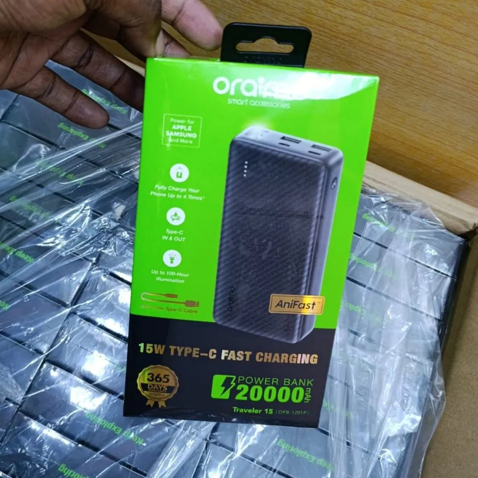 oraimo Traveler 15 20000mAh, 15W, with Torch Power Bank