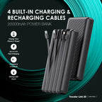 oraimo Traveler Link 20 (20000mAh, 12W with Multi Cables Power Bank