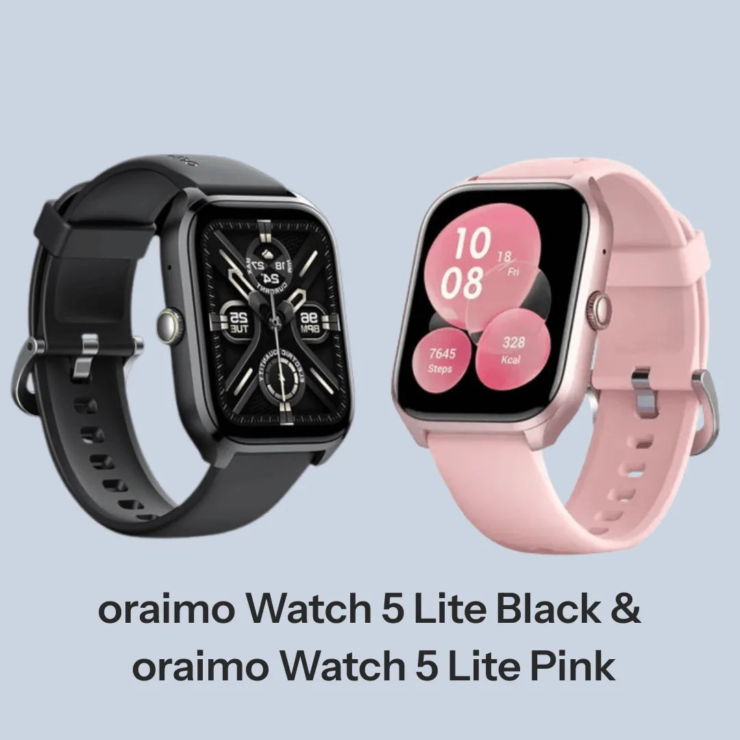 oraimo Watch 5 Lite Pink & Black Bundle