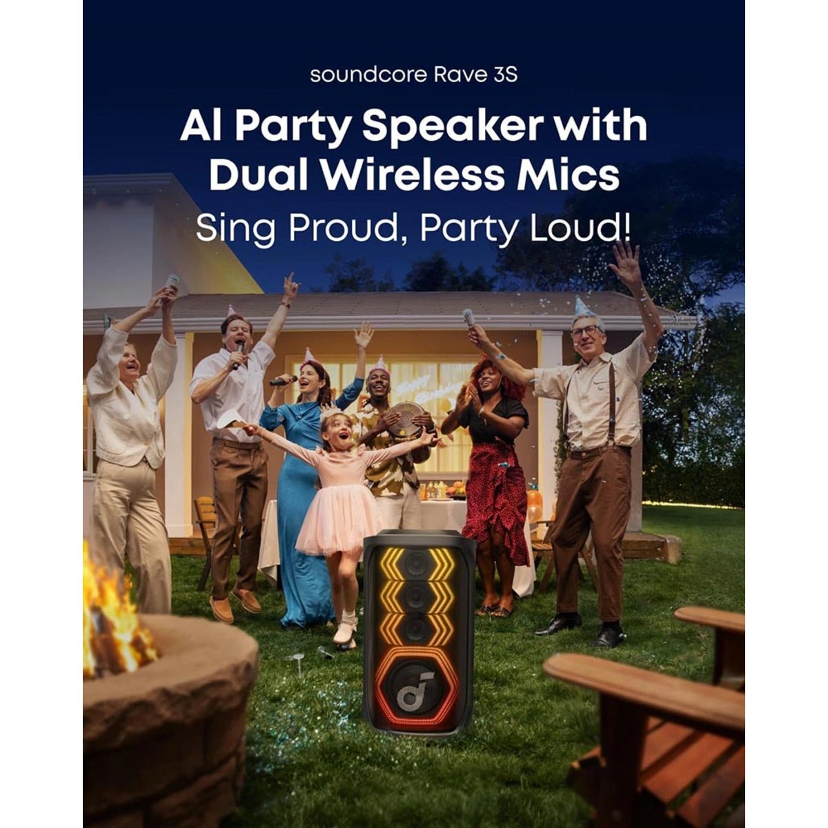 Soundcore Rave 3S | 200W Party Speaker with 2 Mics Kenya